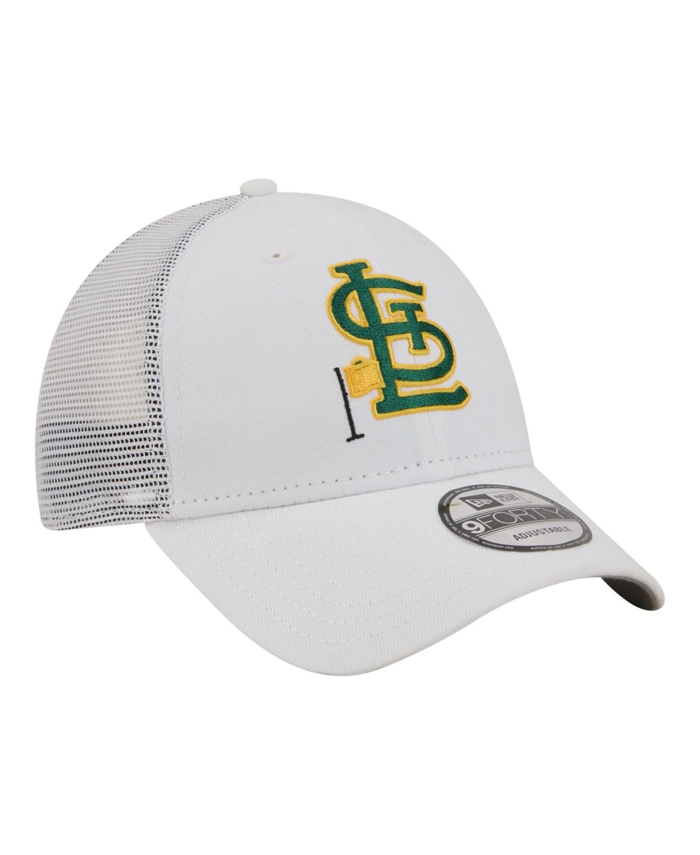 Мужская кепка New Era White St. Louis Cardinals Flag 9FORTY Trucker Adjustable Hat — фото 3