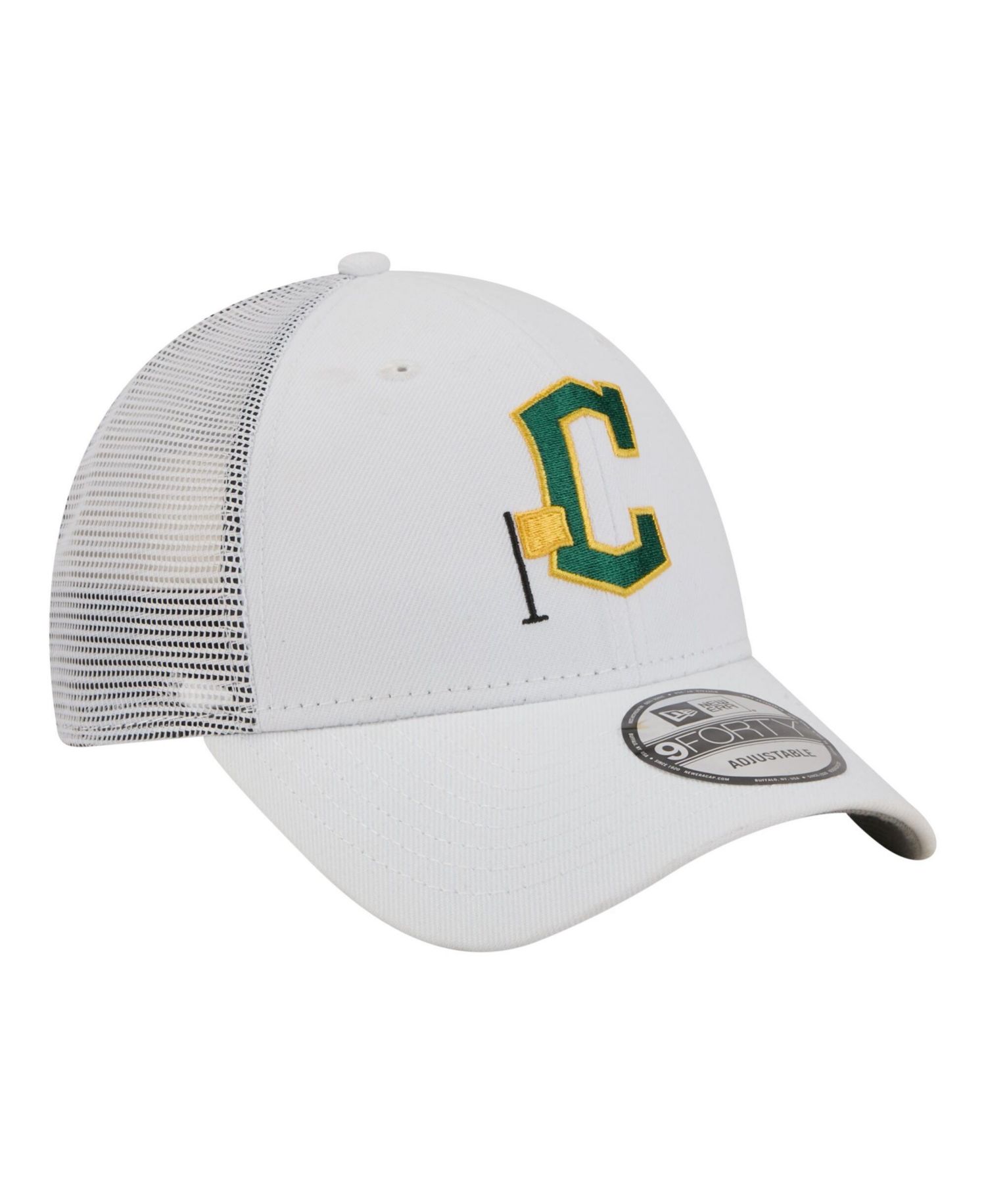 Men's White Cleveland Guardians Flag 9FORTY Trucker Adjustable Hat