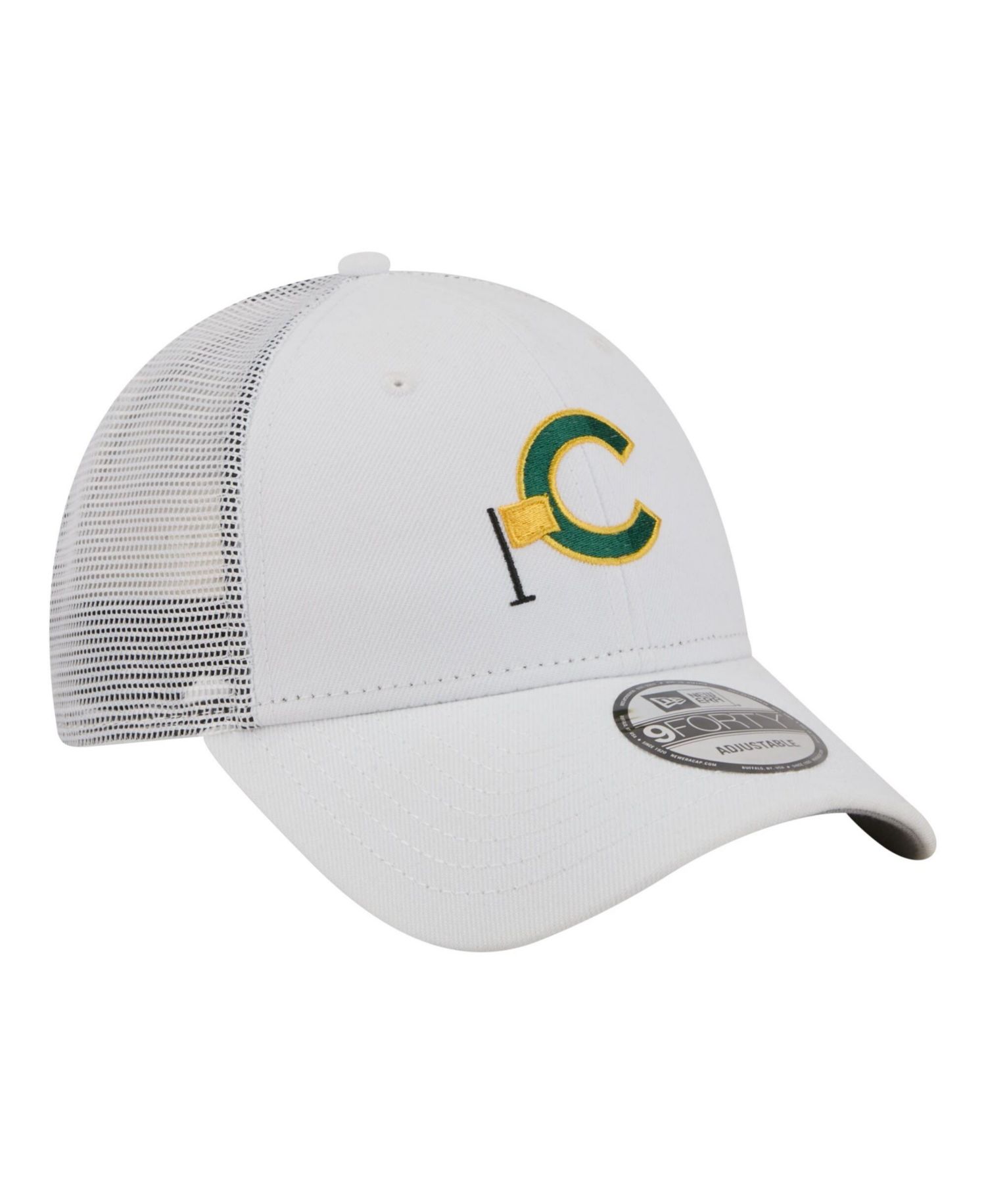Men's White Chicago Cubs Flag 9FORTY Trucker Adjustable Hat