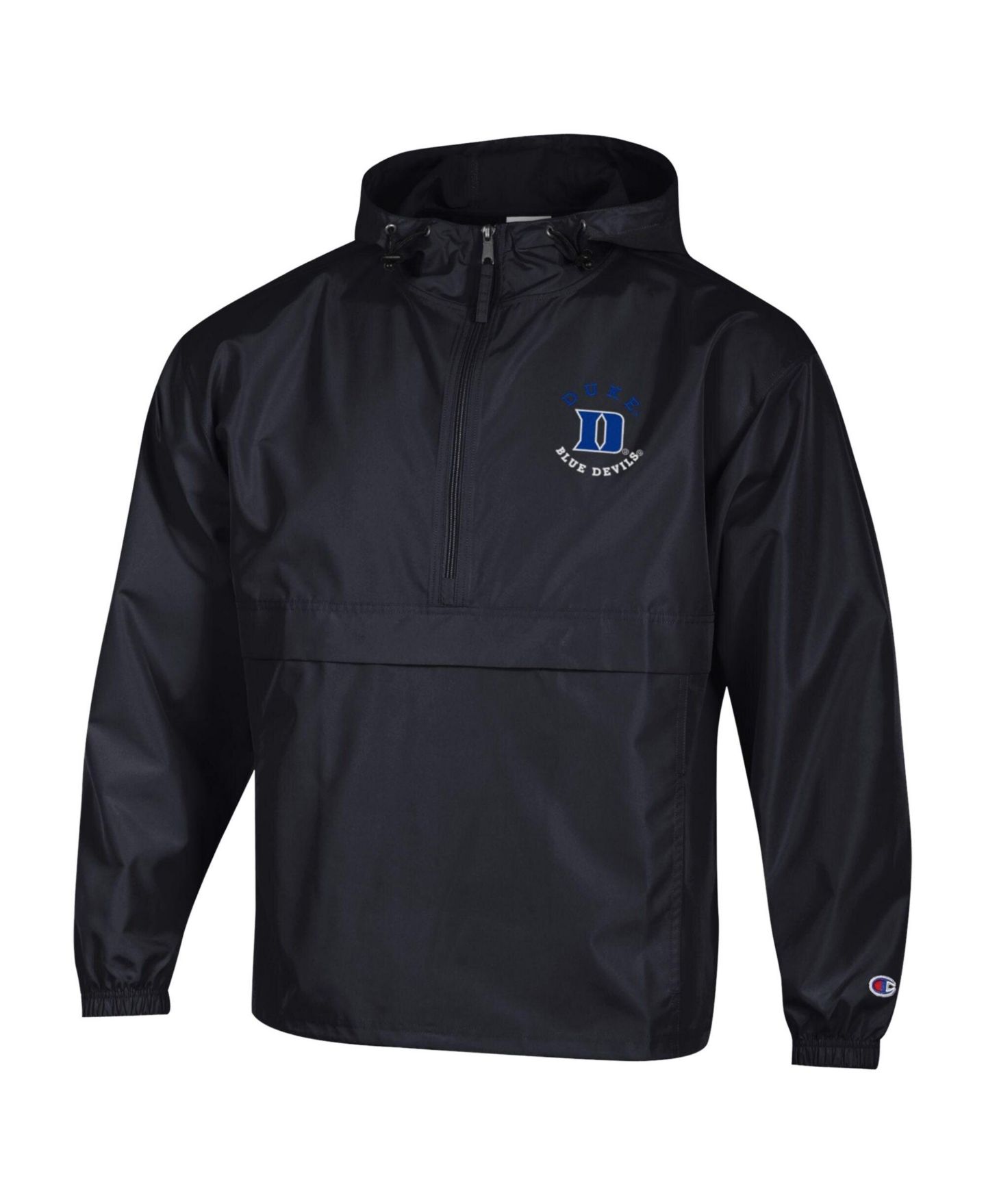 Мужская куртка Champion Black Duke Blue Devils Packable Hooded Windbreaker Half-Zip — фото 2