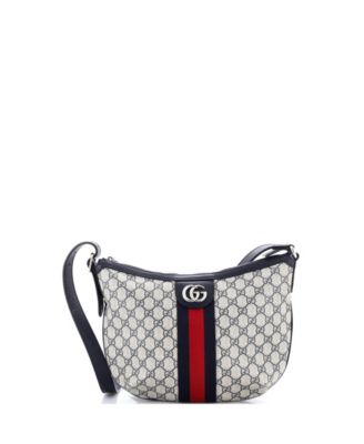 Small Ophidia Half Moon Hobo GG Coated Canvas