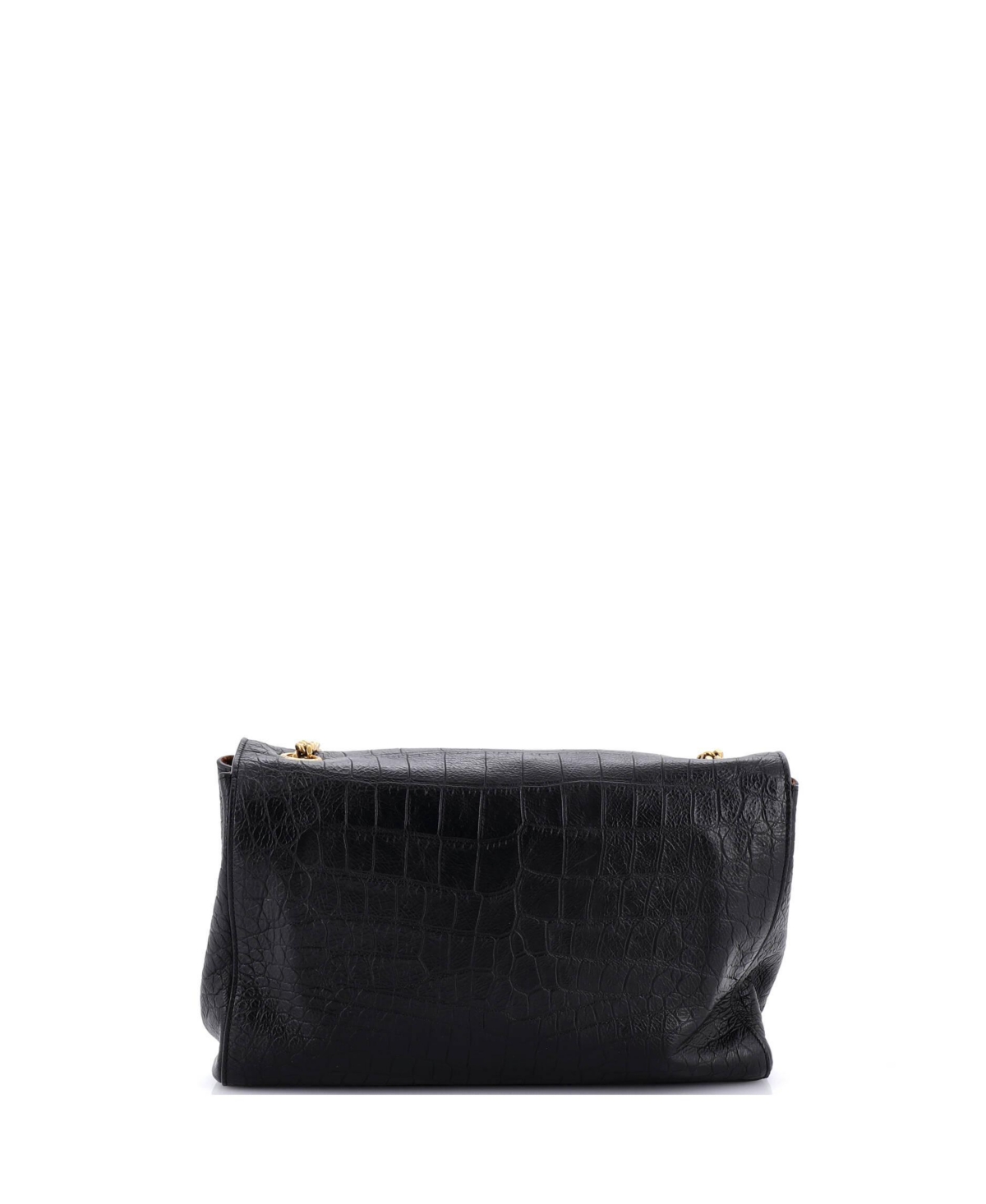 Pre-Owned Saint Laurent Medium Classic Monogram Reversible Shoulder Bag Embossed Leather and Suede