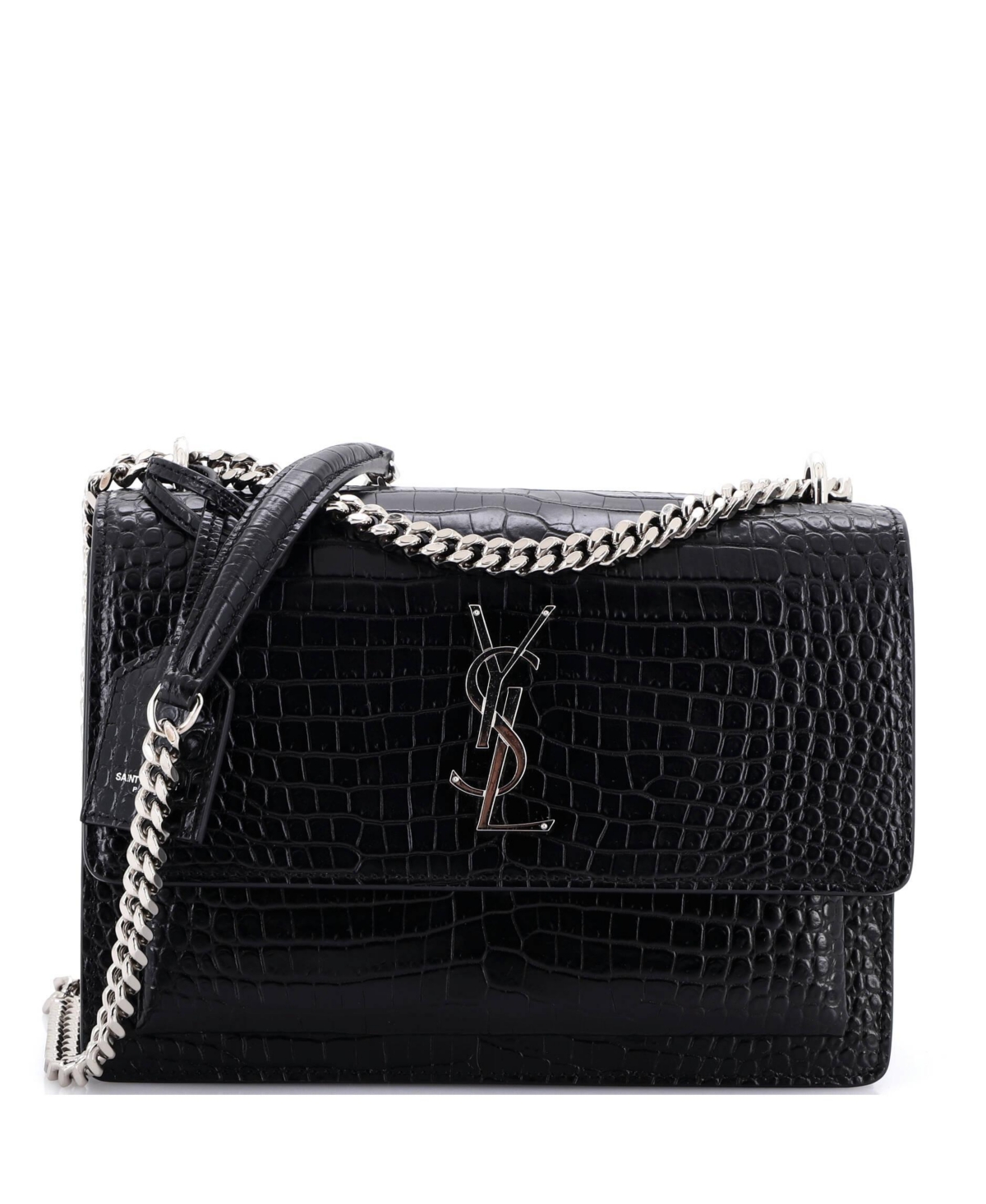 Pre-Owned Saint Laurent Medium Sunset Crossbody Bag Embossed Leather