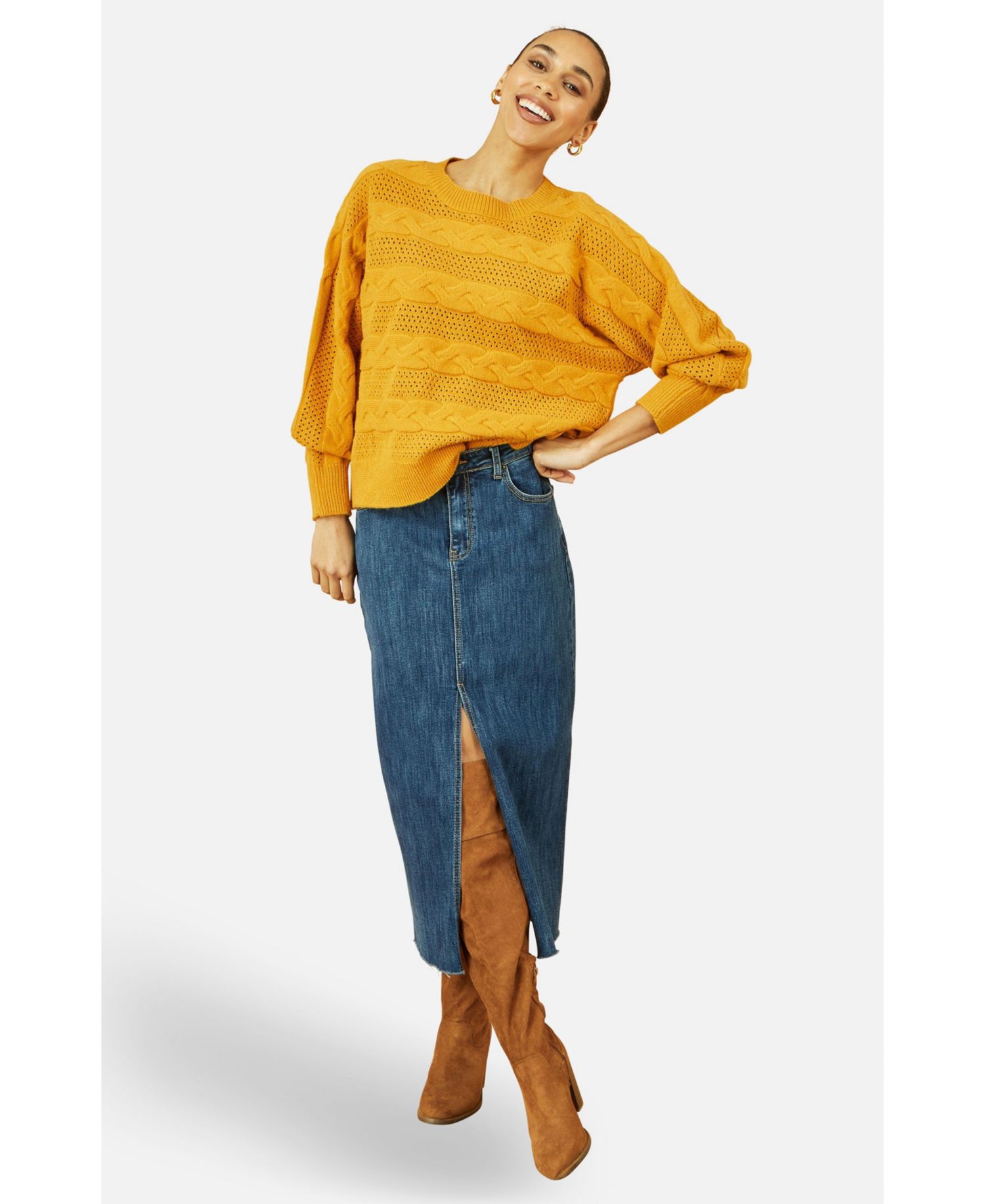 Women's Cable Knit Relaxed Fit Jumper