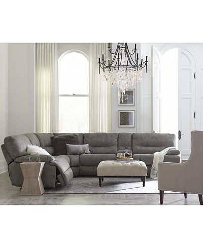 CLOSEOUT! Liam Fabric Power Reclining Sectional Sofa Collection, Created for Macy&#39;s - Furniture ...
