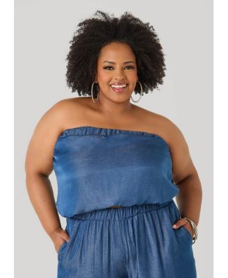 Plus Size Sage Green Bubble Tube Top