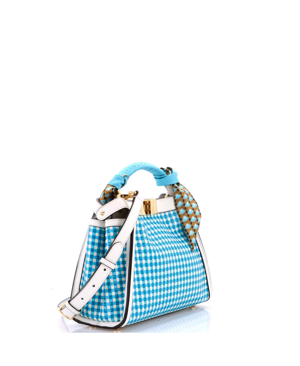 Pre-Owned Fendi Peekaboo Essentially Bag Woven Leather