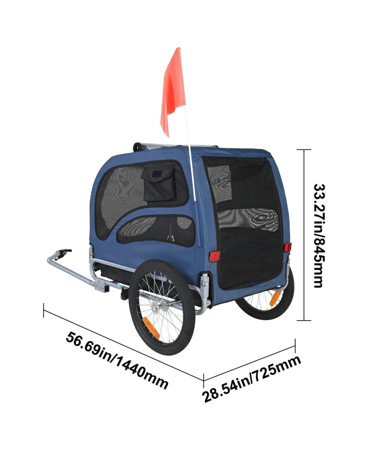 Cozito Dog Bike Trailer, 100 lb Capacity Folding Pet Bicycle Carrier with Quick Release Wheels