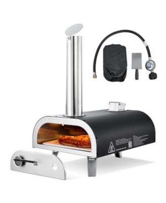 Dual Fuel Outdoor Pizza Oven, 12 inches Wood Fire and Propane Pizza Maker
