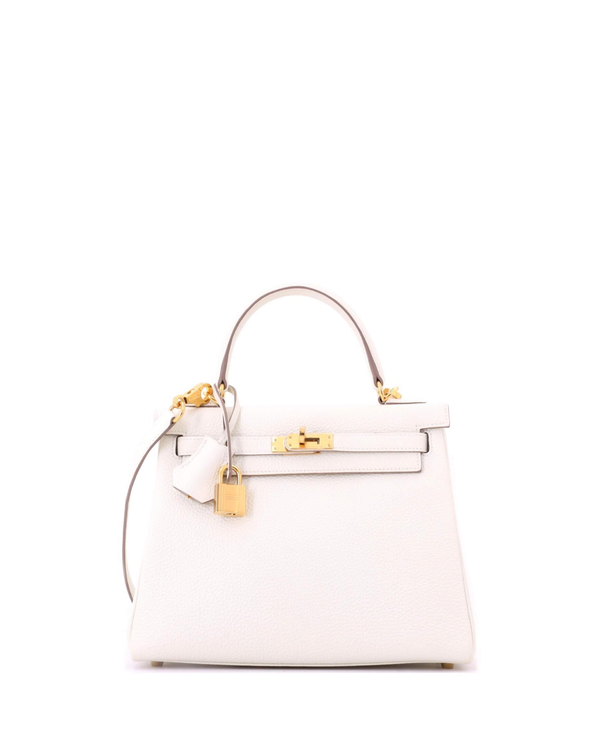 Pre-Owned HERMES Kelly 25 Handbag Light Togo with Gold Hardware