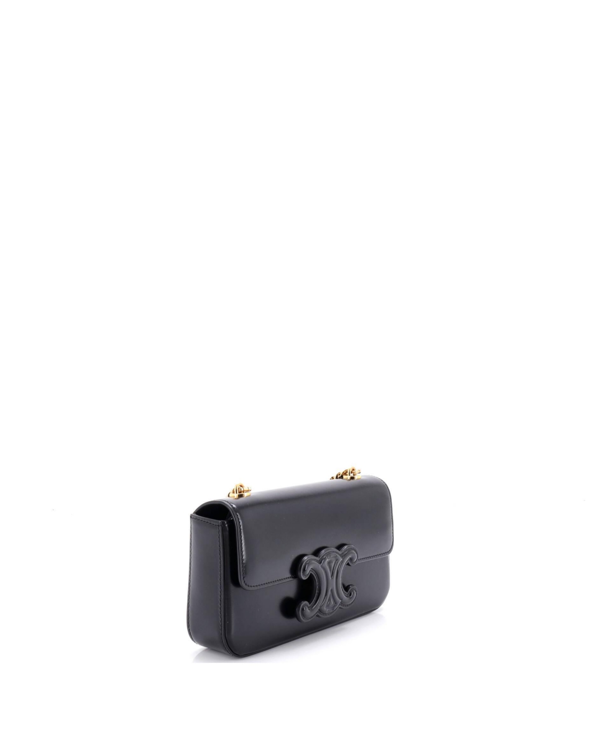 Pre-Owned Celine Small Triomphe Chain Shoulder Bag Leather