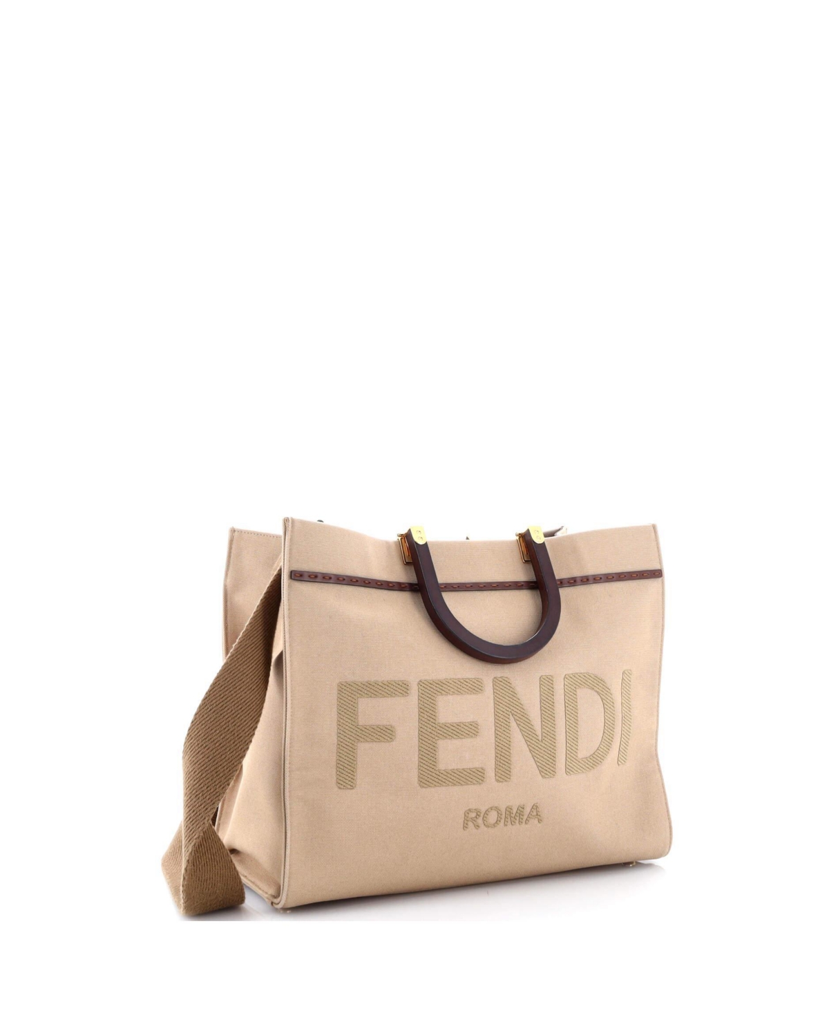 Pre-Owned Fendi Medium Sunshine Shopper Tote Canvas