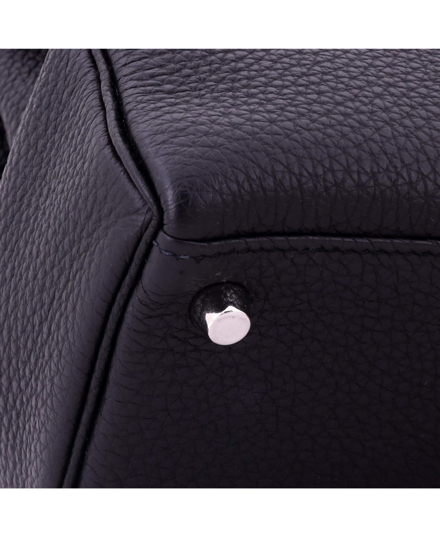 Kelly 25 Handbag Black Togo with Palladium Hardware