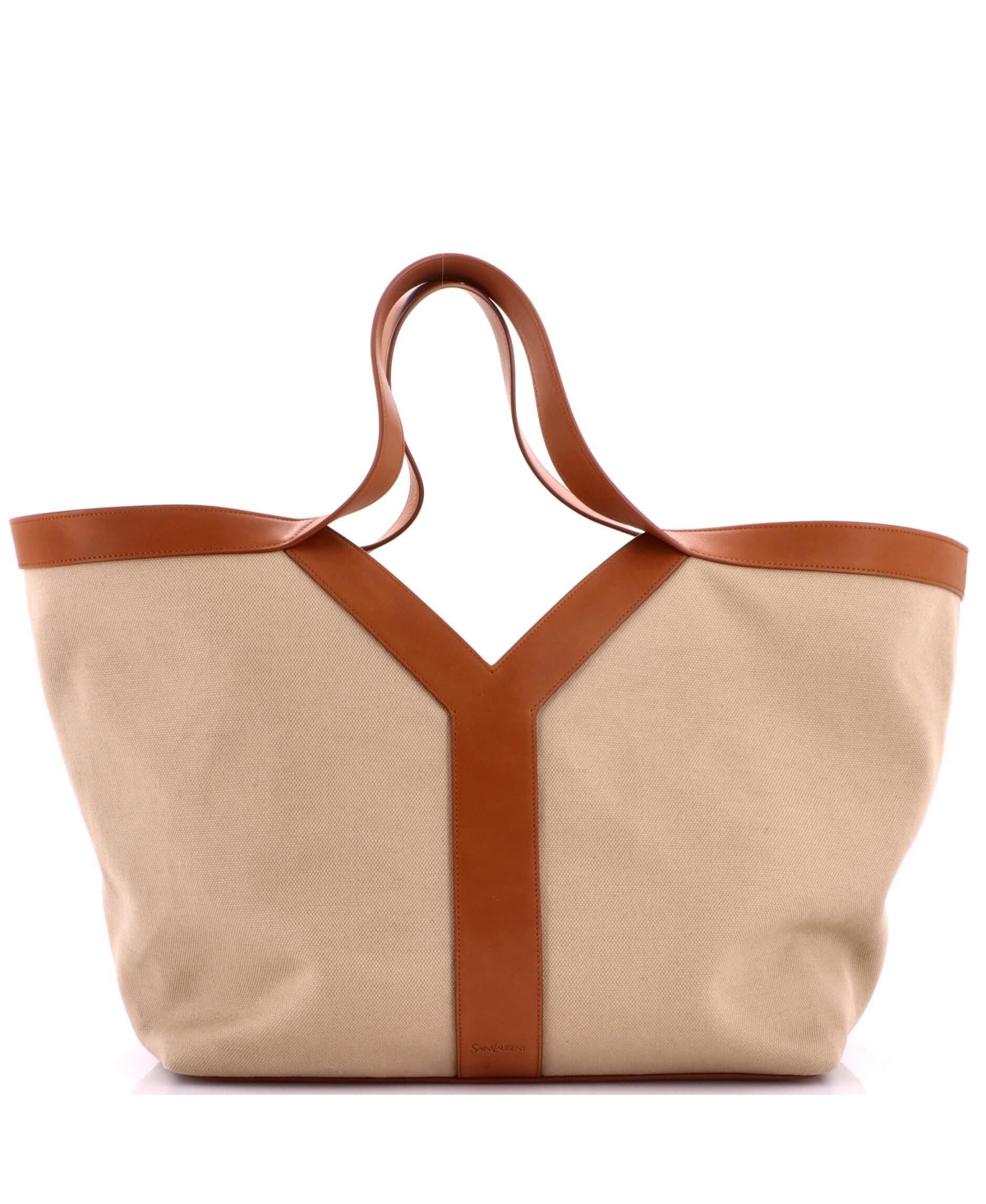 Pre-Owned Saint Laurent Medium Y Tote Canvas with Leather