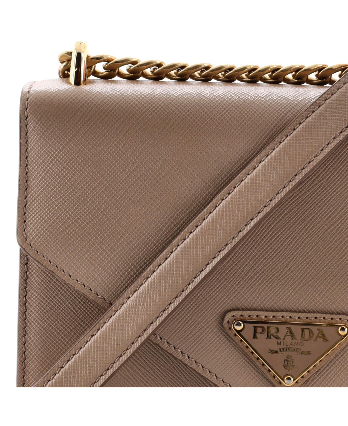 Pre-Owned Prada Small Envelope Flap Chain Shoulder bag Saffiano Leather