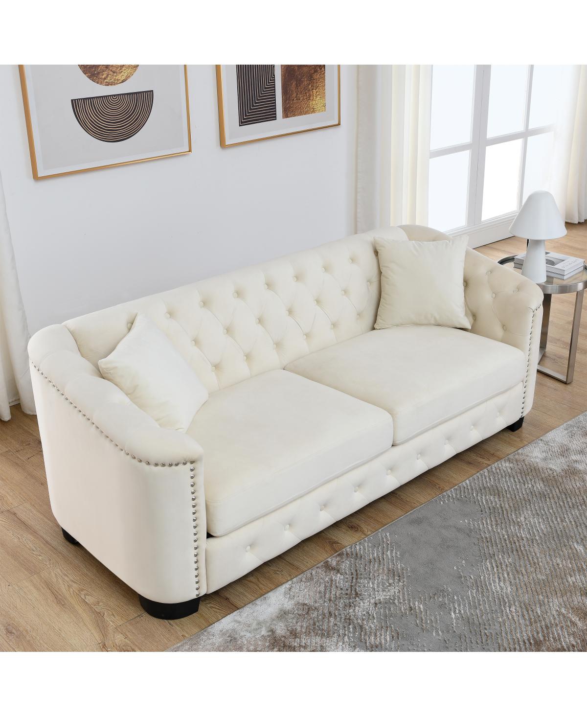 Streamdale Furniture Modern Chesterfield Velvet Sofa, Tufted