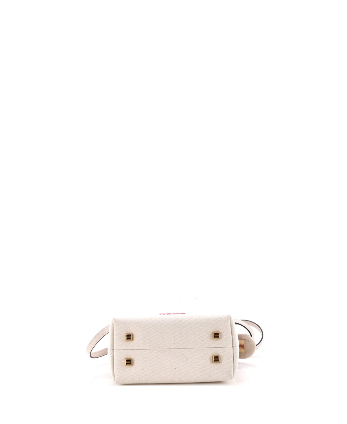 Pre-Owned Fendi Mini Logo By The Way Top Handle Bag Embroidered Canvas