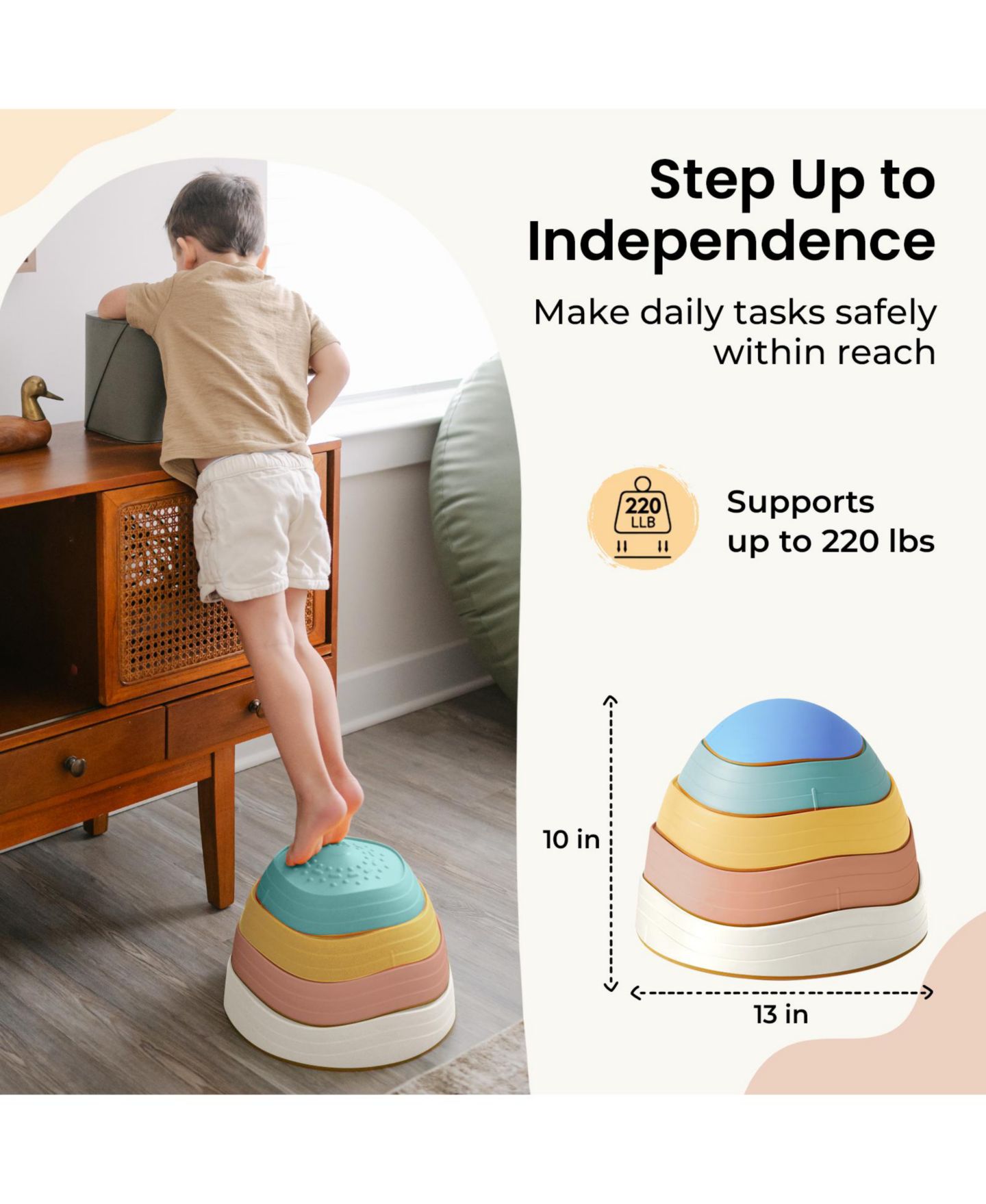 Детская игрушка Tiny Land Sensory Stepping Stones Toddler Balance Coordination Toy, цвет: Синий — фото 6
