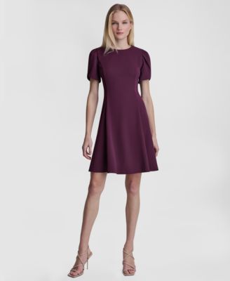 Women's Tulip-Sleeve Fit and Flare Dress