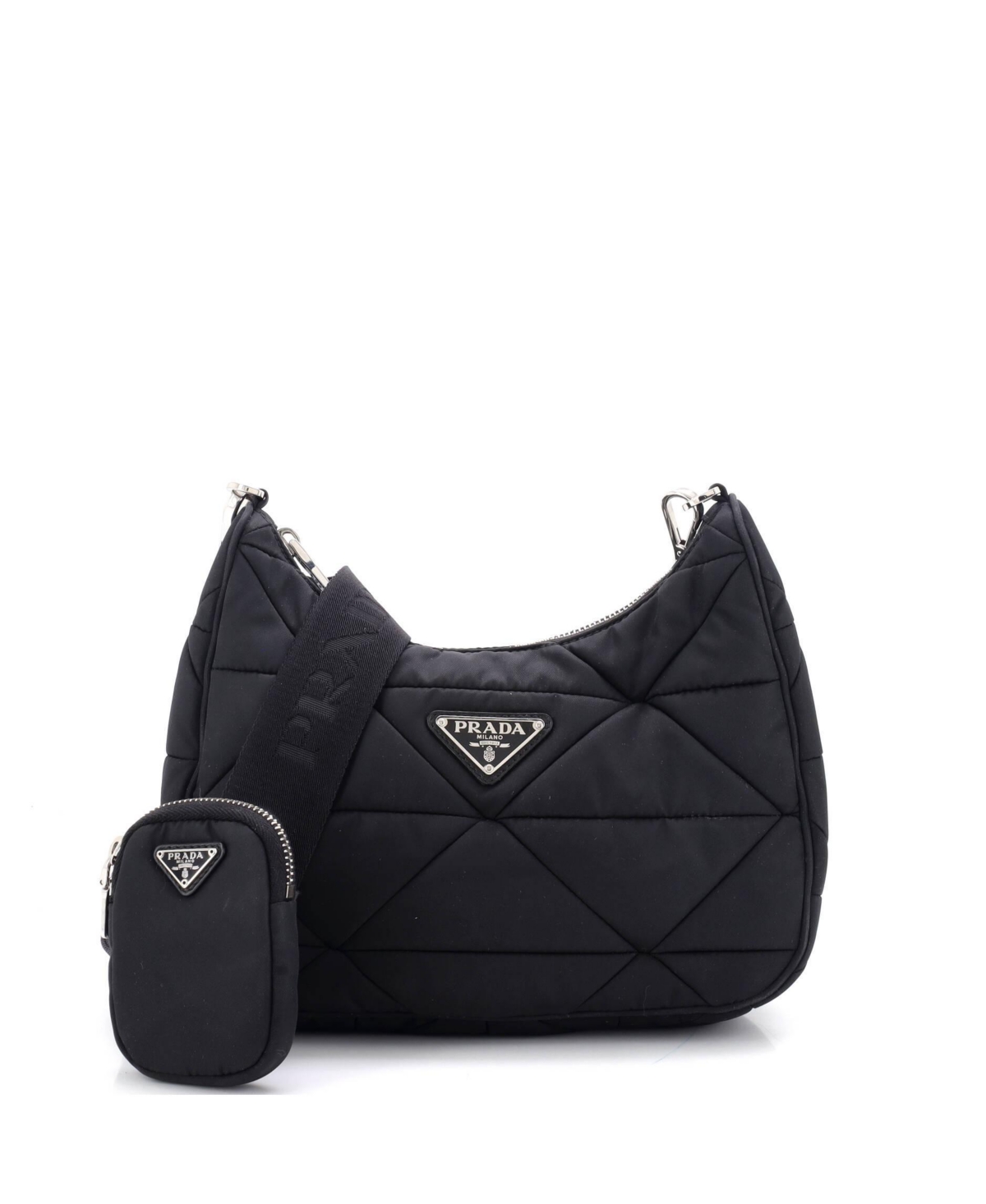 Pre-Owned Prada Small Re-Edition Shoulder Bag Quilted Tessuto