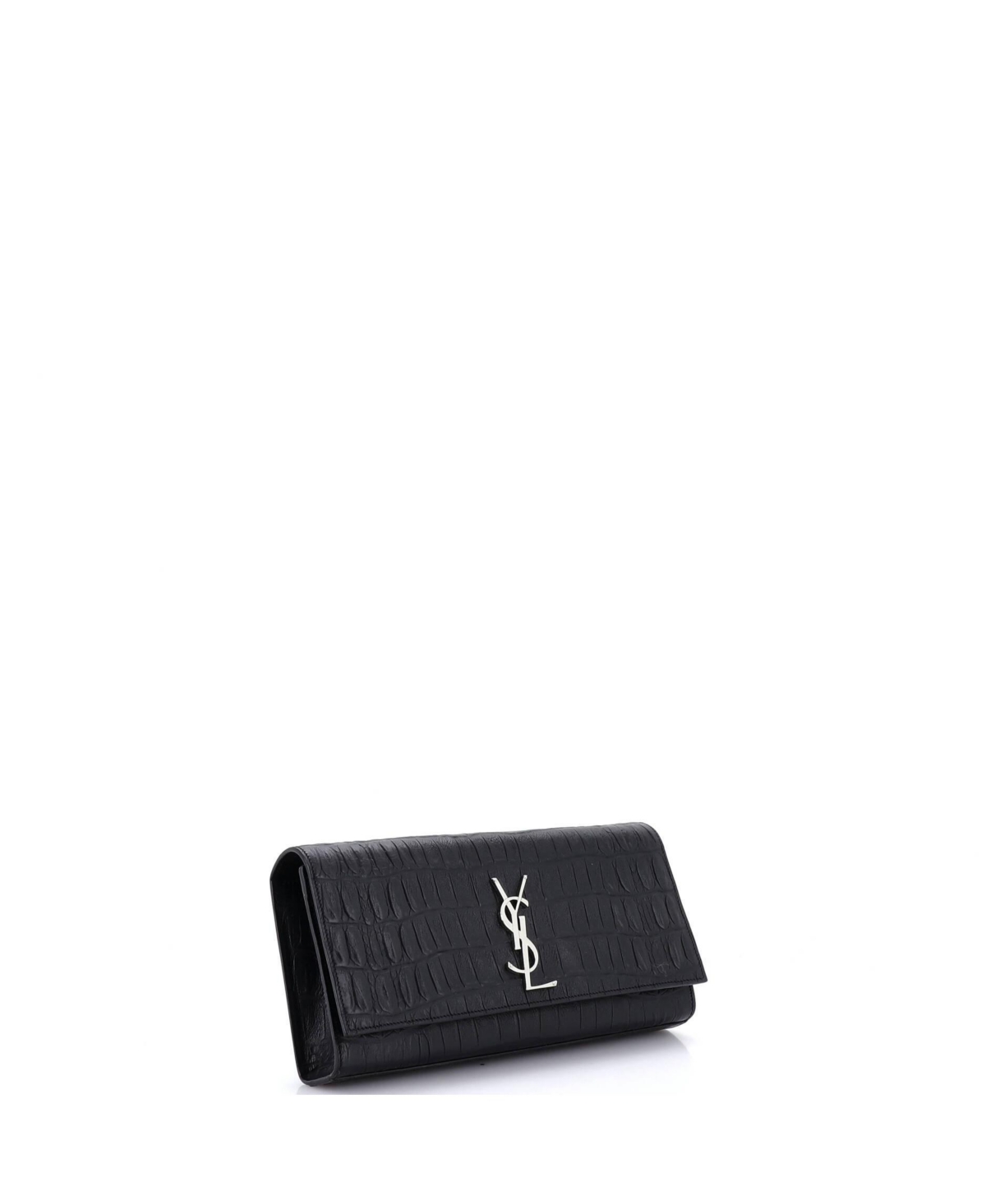 Pre-Owned Saint Laurent Long Classic Monogram Clutch Embossed Leather