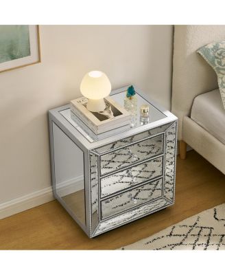 Three drawer cabinet with bead mirror finish