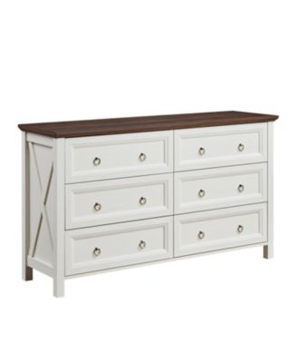 Farmhouse 6 Drawers Dresser for Bedroom, Wood Rustic Dresser Tv Stand, for Bedroom, Living Room,Hallway