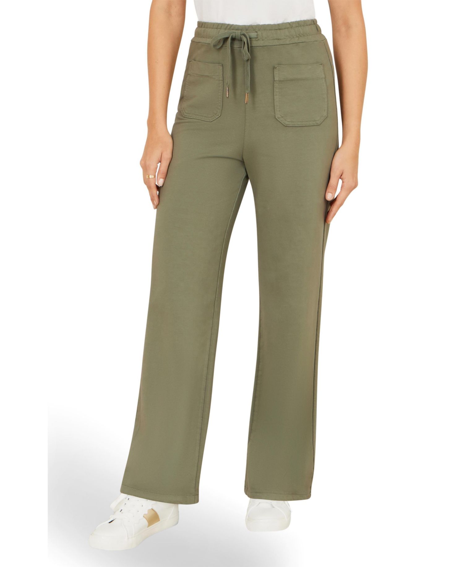 Women's Relaxed Stretch Wide Leg Trousers