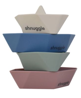 Shnuggle Baby Boys' and Baby Girls' Stacking Bath Boats, 4-Piece Set - Cream/Blue/Green/Purple