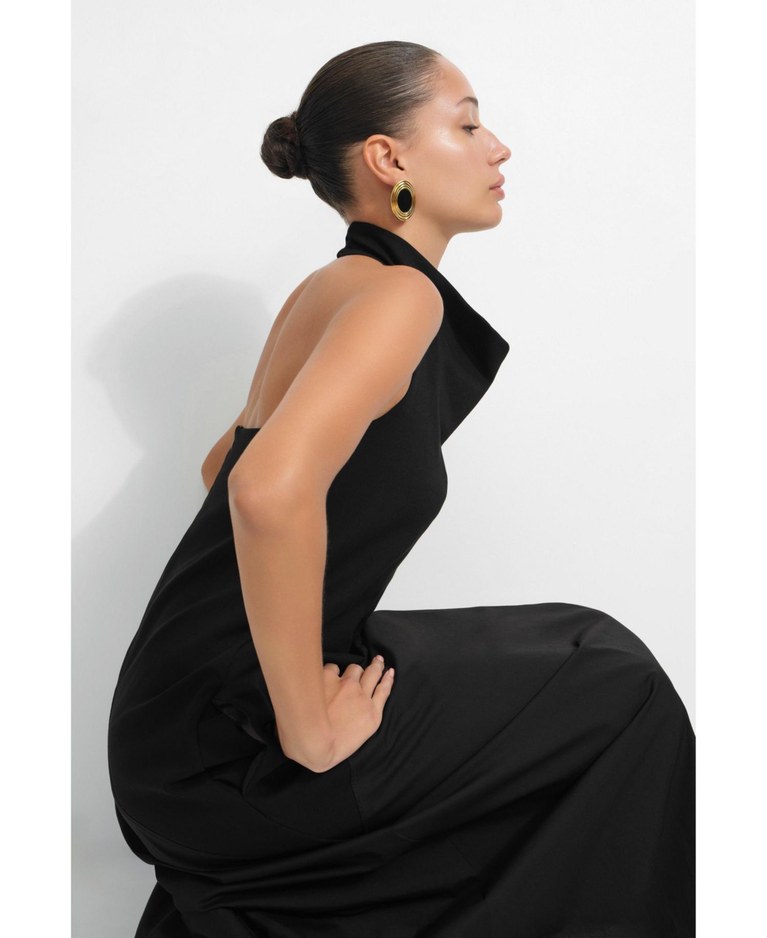 Women's Denali Halter Open-Back Cotton Maxi Dress