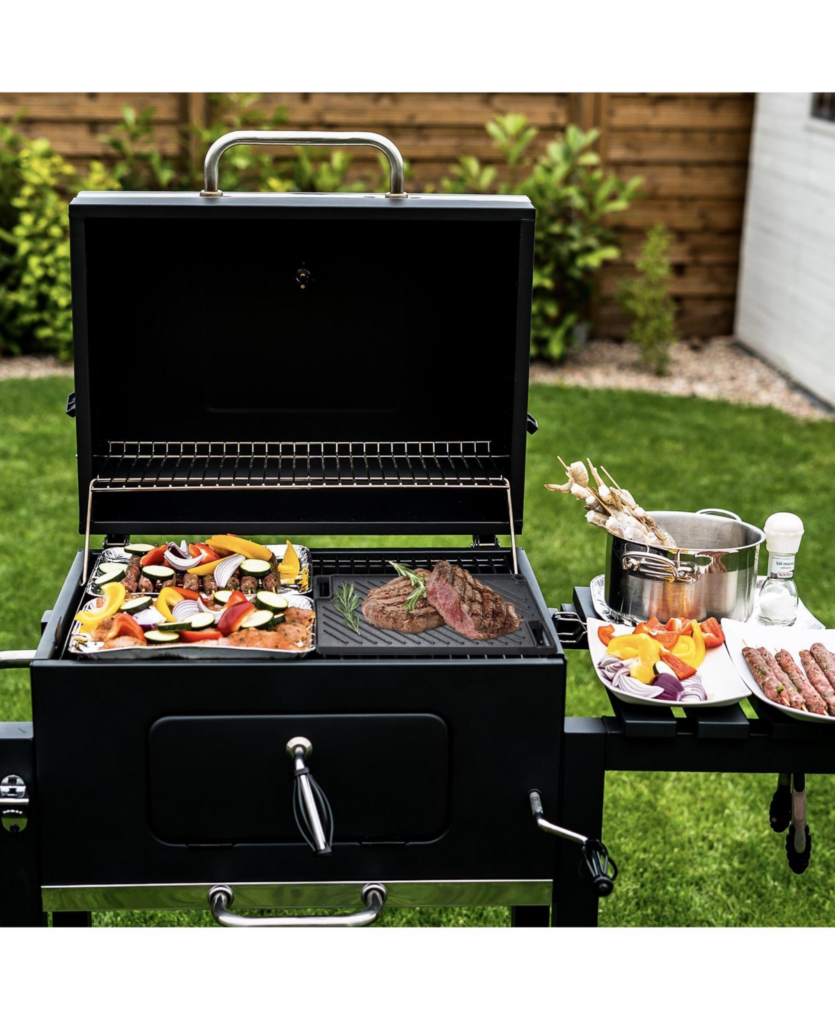 Cozito Reversible Grill/Griddle, 16.7 x 9.7 inches Pre-Seasoned Cast Iron Pan with Handles