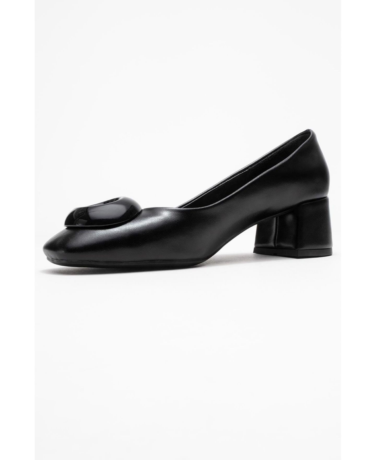 Женские туфли Prologue Shoes Mila Buckle Square Toe Block Heel, цвет: Чёрный — фото 6