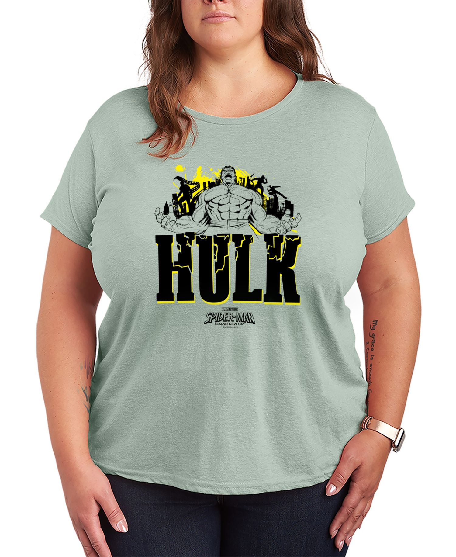 Plus Size Spider-Man Brand New Day Hulk Graphic T-Shirt