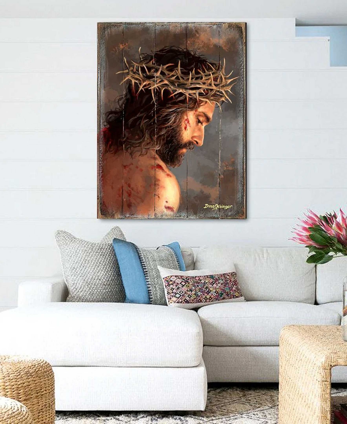 Designocracy Solemn Night Jesus Wooden Wall or Freestanding Decor, 8" x 6"
