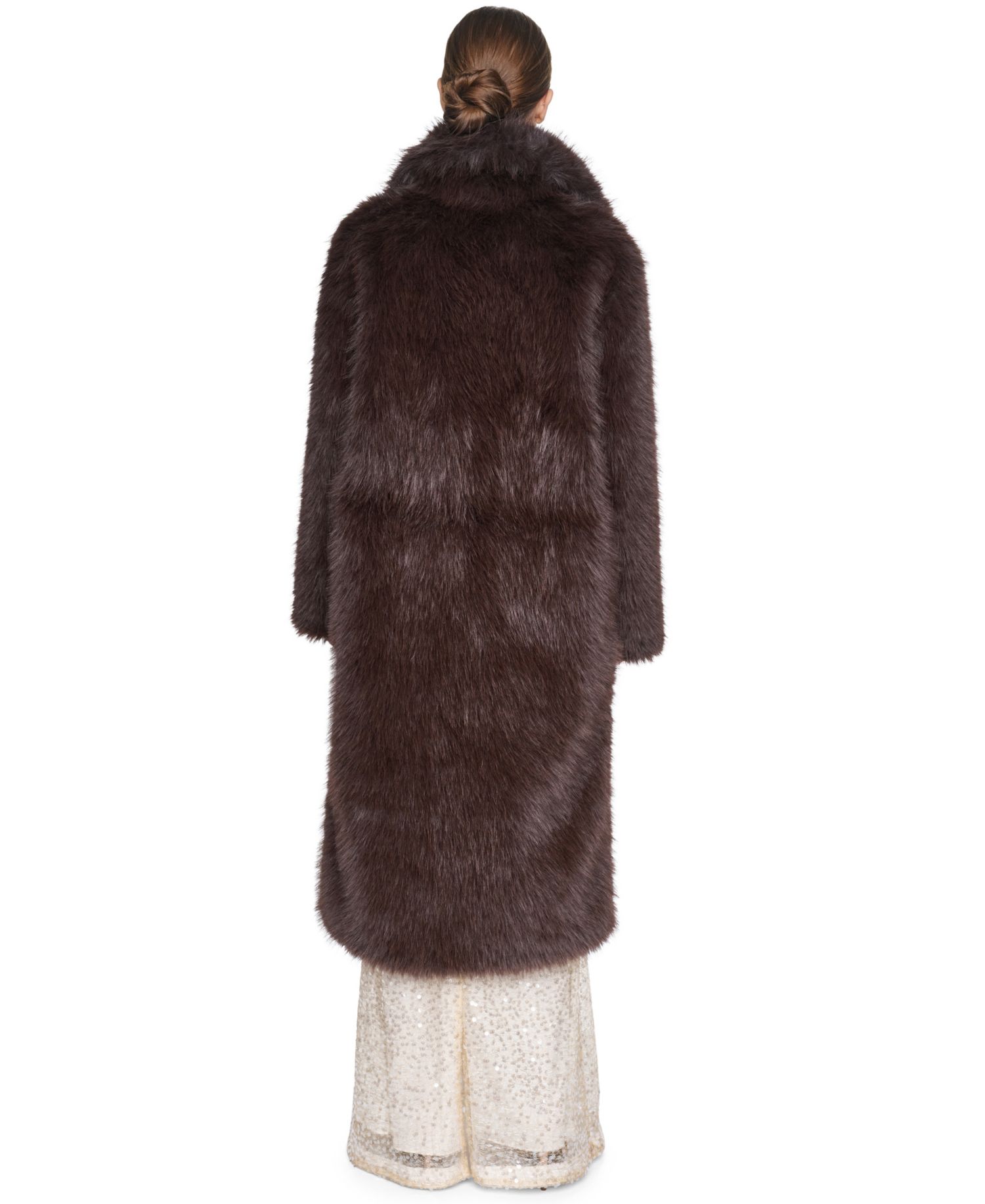 Women's Collared Faux Fur Coat