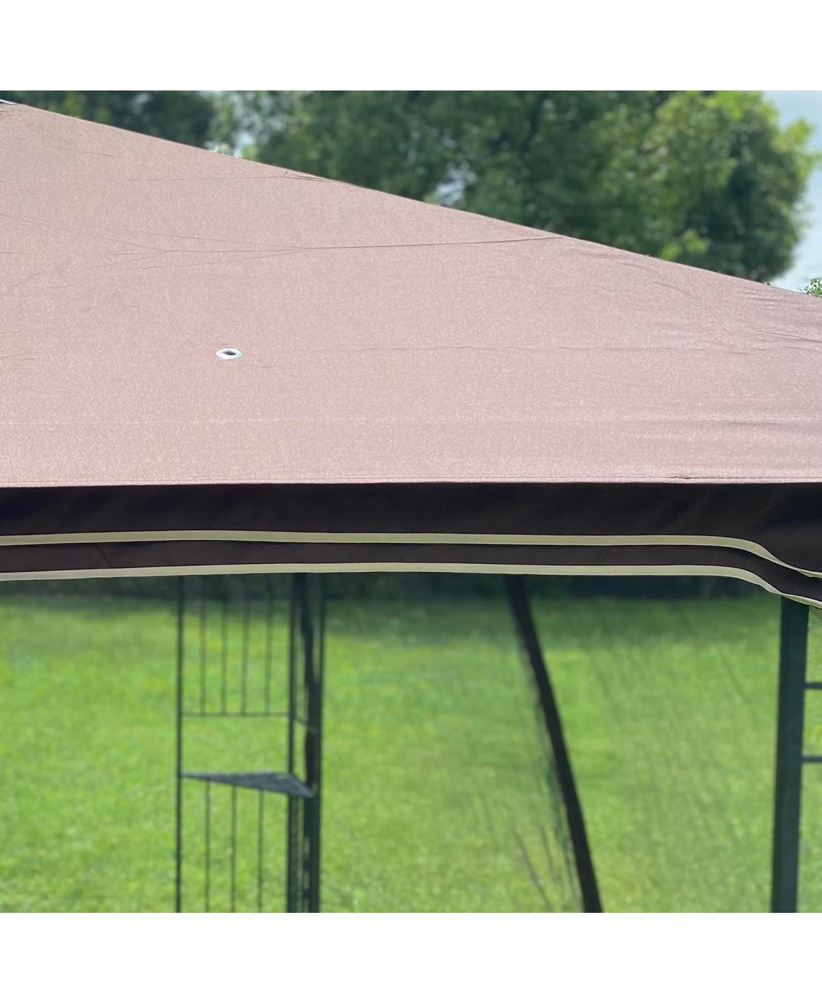 Streamdale Furniture 10x10 Outdoor Patio Gazebo with Double Roof and Mosquito Netting