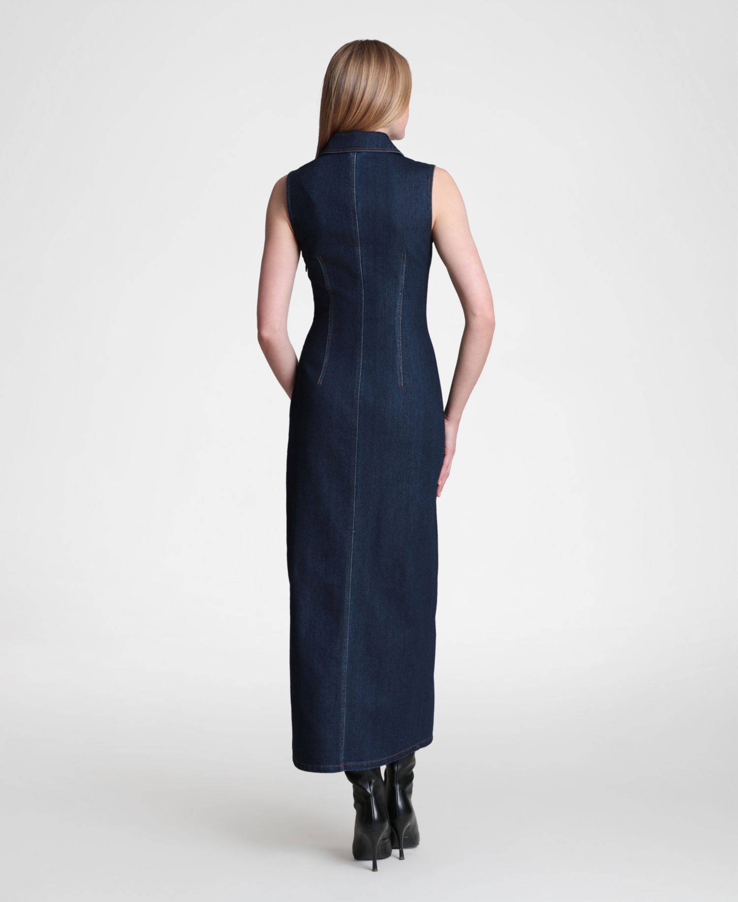Women's Sleeveless Stretch Denim Dress