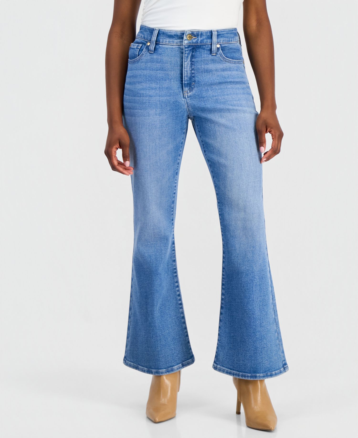 Petite High-Rise Flare-Leg Jeans