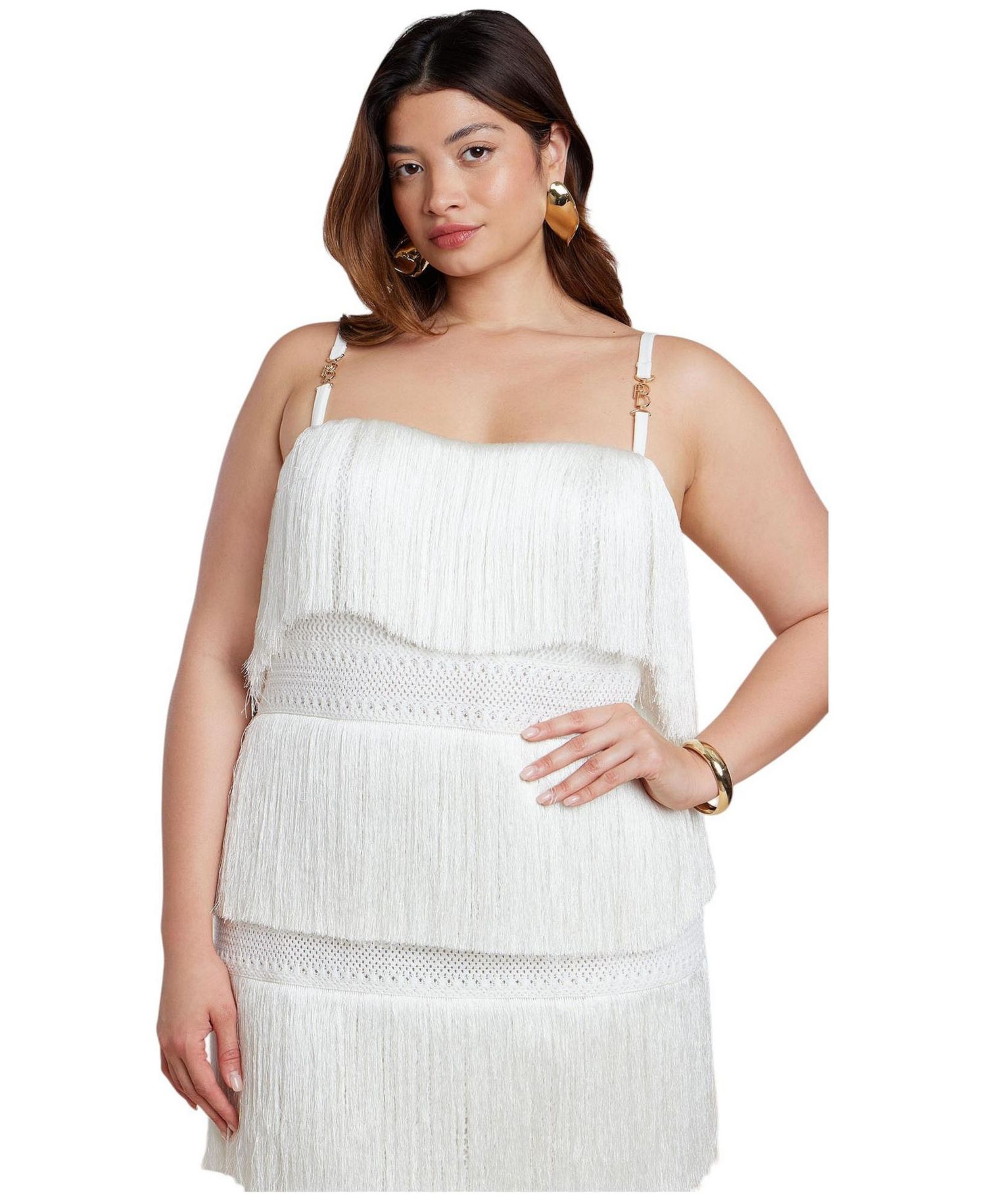 Women's Plus Size Fringe Maxi Dress