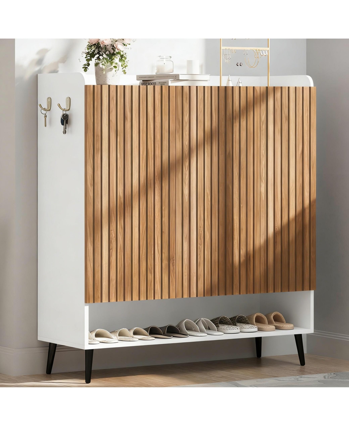 gaomon 3 Door 6 Tier Shoe Storage Cabinet, Wooden Shoe Rack Organizer for Entryway, Hallway
