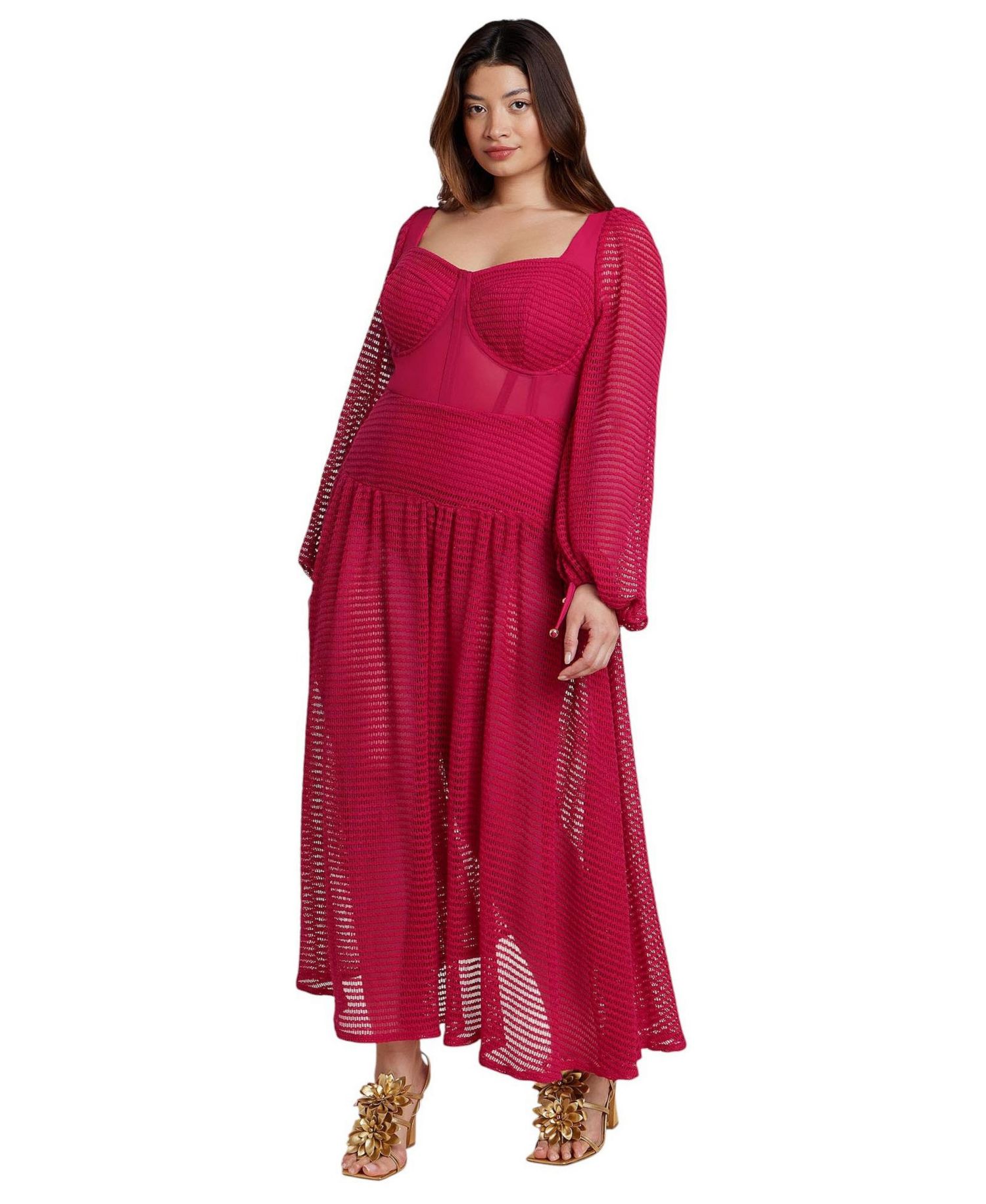 Women's Plus Size PatBO x ELOQUII Corset Waist Maxi Dress