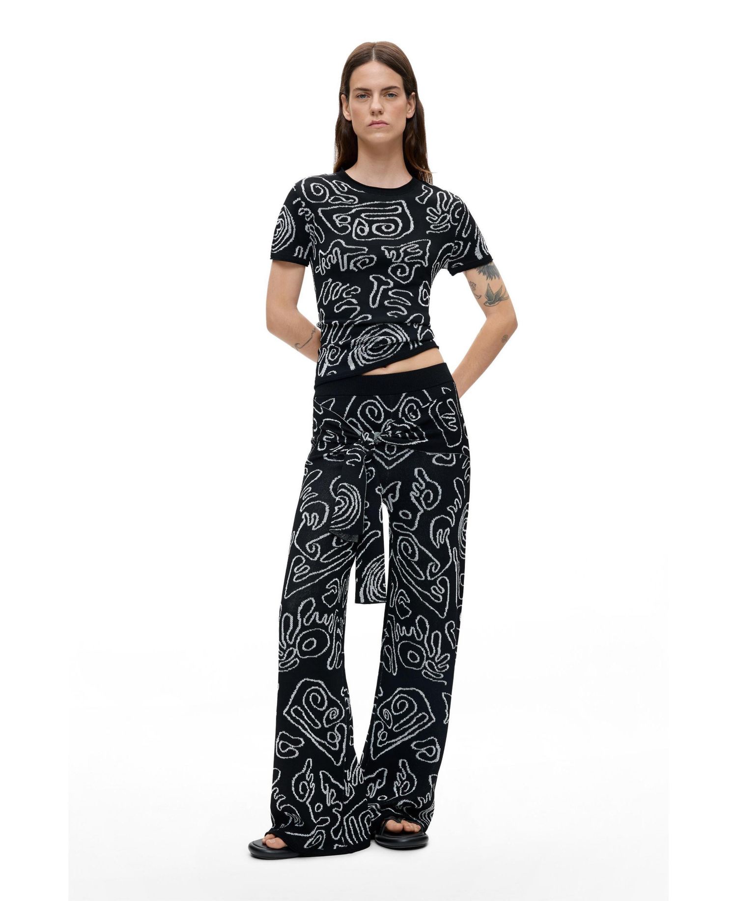 Women's Jacquard knit trousers