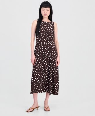 Women's Printed Side-Shirred Fit & Flare Dress