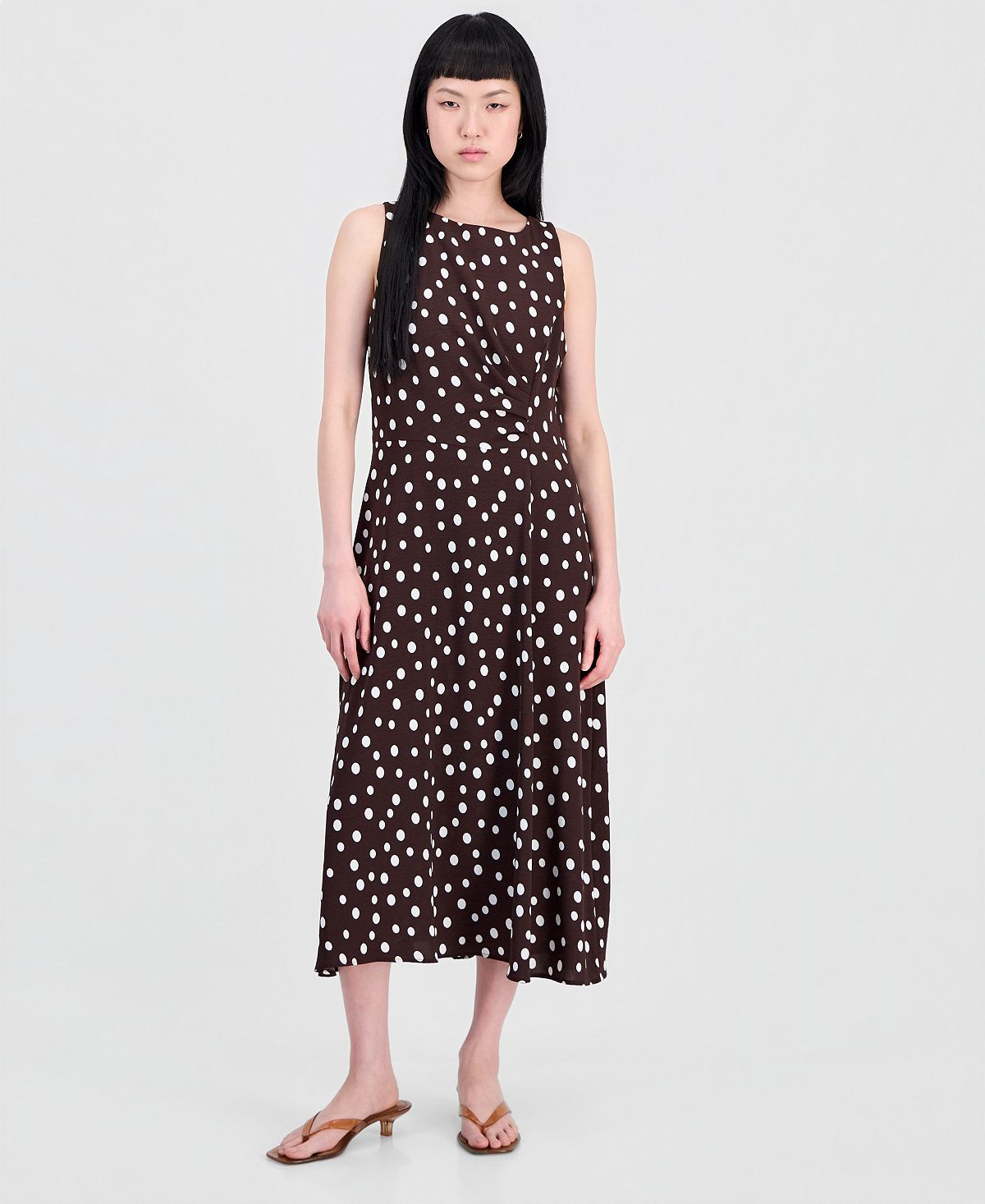 Connected Women's Printed Side-Shirred Fit & Flare Dress view 1 — MAYCSS fashion products