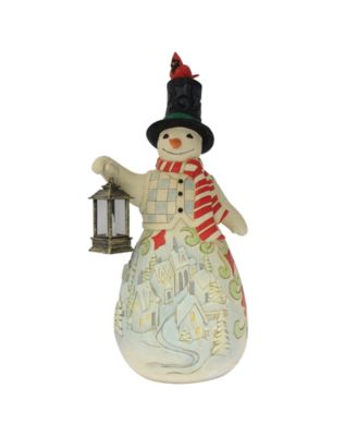 Heartwood Creek Statue Snowman with LED Candle Figurine