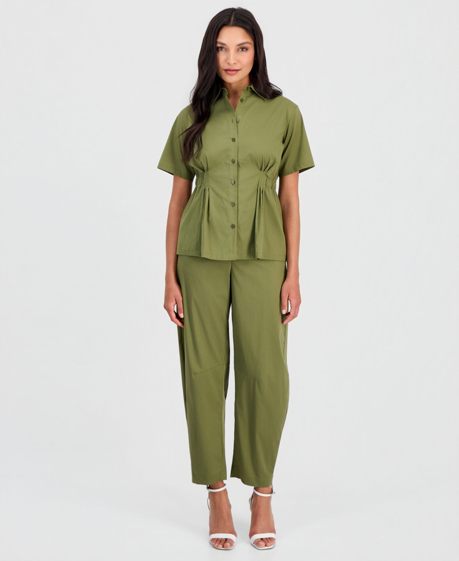 Women's Pull-On Barrel-Leg Ankle Pants