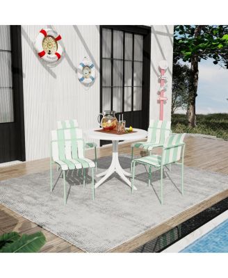 Piece Striped Chair and Round Table Set