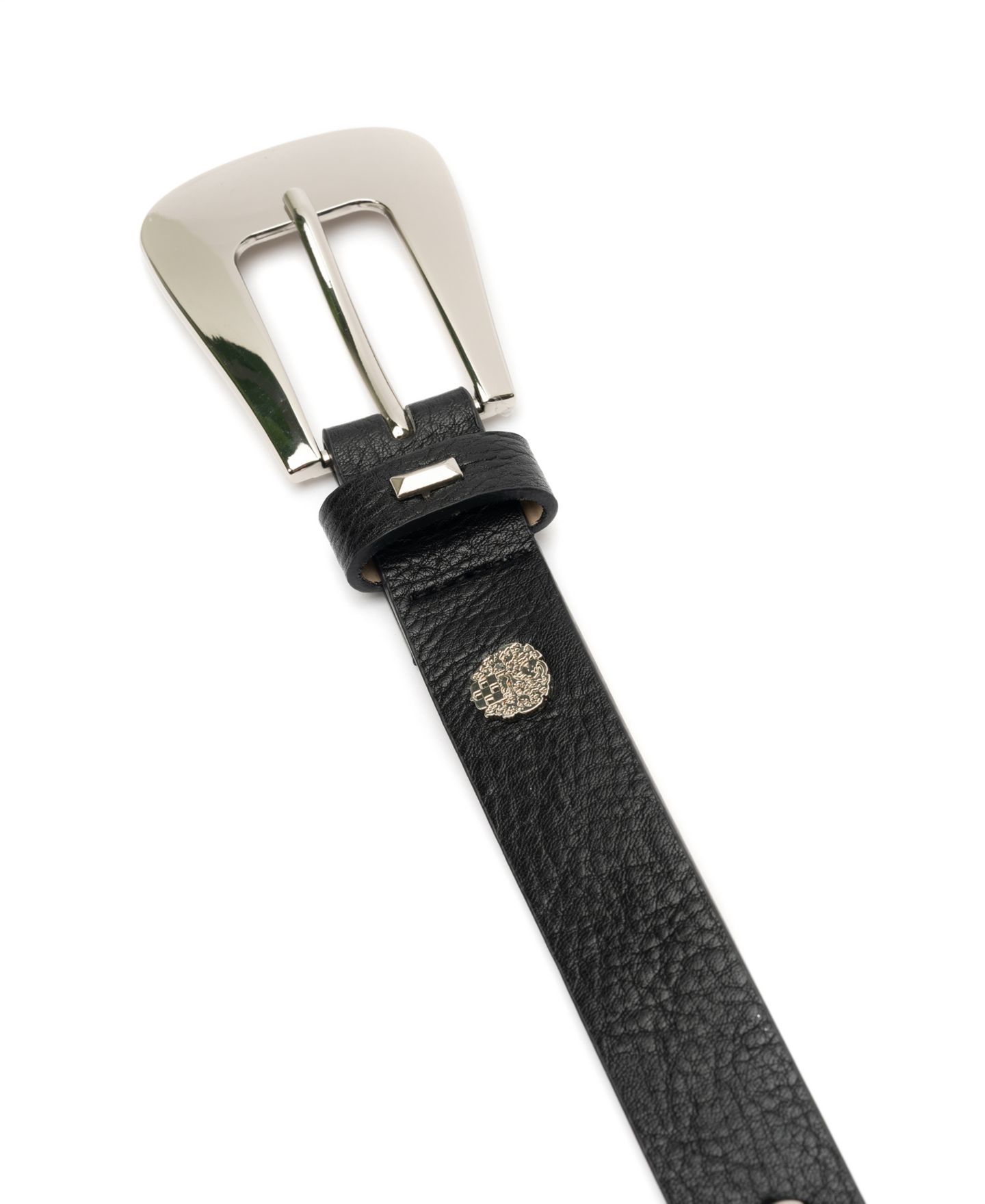 Женский ремень Vince Camuto Skinny Studded Pant Belt, цвет: Чёрный / Серебряный — фото 2