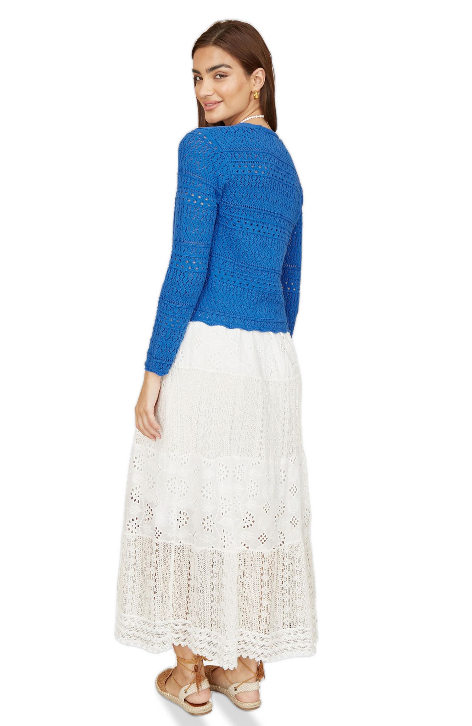 Women's Crochet Tie Front Cardigan