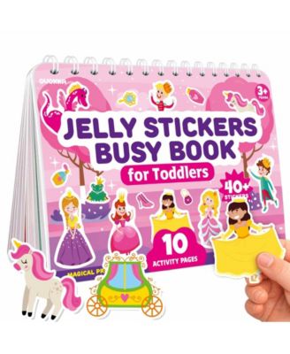 Jelly Sticker Books for Toddlers 1-3, 40+ Large Thick Reusable Stickers, Waterproof Washable Toddler Activity Busy Book